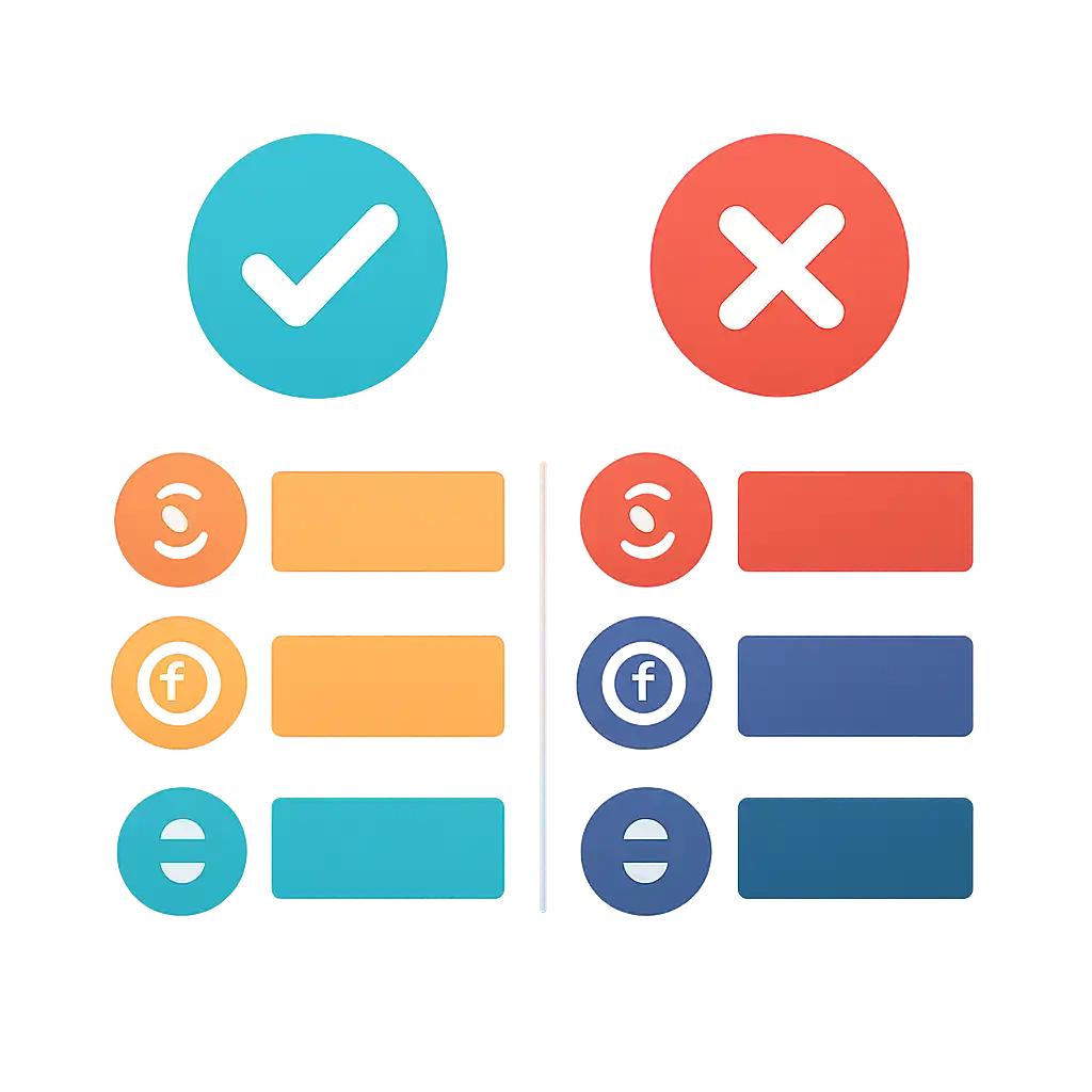 Infographic comparing options using coloured bars and icons only, no text or labels, flat design, 91 Club